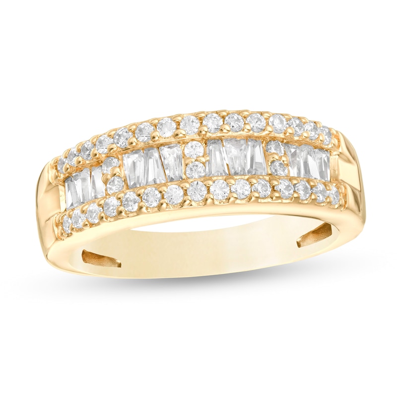 Main Image 1 of 3/4 CT. T.W. Diamond Multi-Row Band in 14K Gold