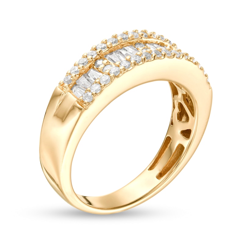 Main Image 2 of 3/4 CT. T.W. Diamond Multi-Row Band in 14K Gold