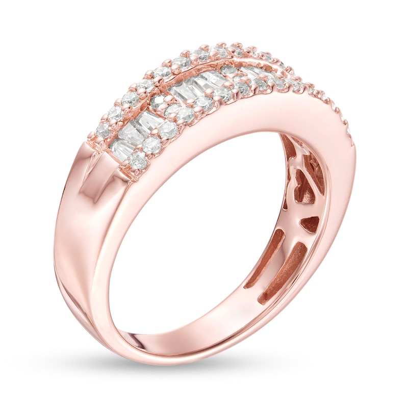 Main Image 2 of 3/4 CT. T.W. Diamond Multi-Row Band in 14K Rose Gold