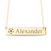 Thumbnail Image 0 of Engravable Name Soccer Ball Bar Sport Necklace in 10K White, Yellow or Rose Gold (2 Lines)