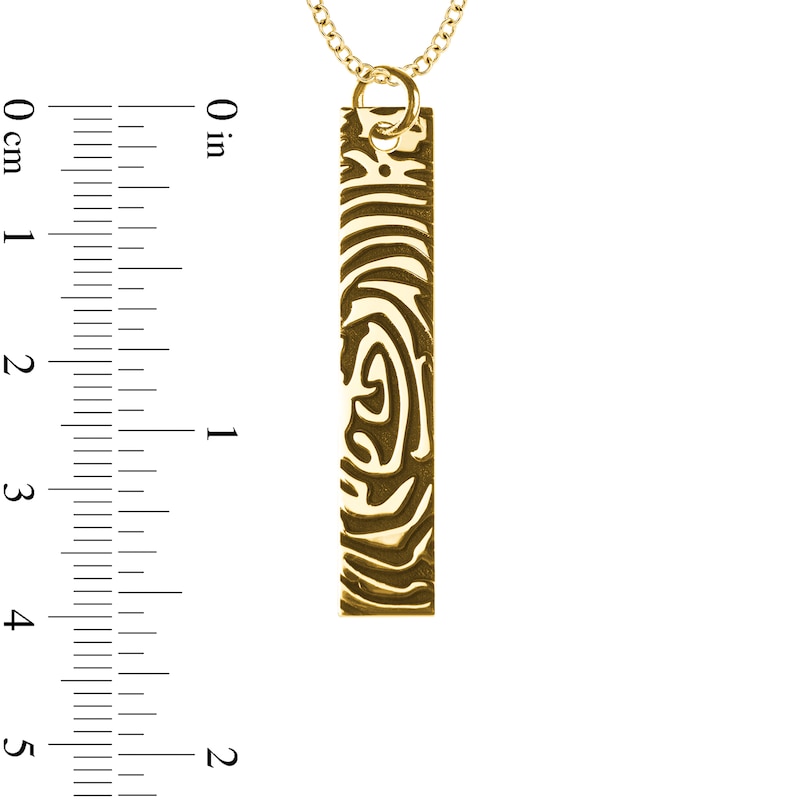 Main Image 4 of Engravable Print Vertical Bar Pendant in 10K White, Yellow or Rose Gold (1 Line)