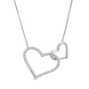 Thumbnail Image 1 of Vera Wang Love Collection 1/6 CT. T.W. Diamond Interlocking Double Heart Necklace in Sterling Silver - 19&quot;