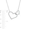 Thumbnail Image 5 of Vera Wang Love Collection 1/6 CT. T.W. Diamond Interlocking Double Heart Necklace in Sterling Silver - 19&quot;