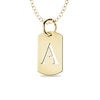 Thumbnail Image 1 of Cut-Out Initial Dog Tag Pendant in 14K White, Yellow or Rose Gold (1 Initial)