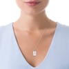 Thumbnail Image 2 of Cut-Out Initial Dog Tag Pendant in 14K White, Yellow or Rose Gold (1 Initial)