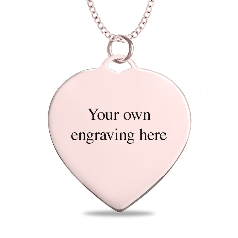 Main Image 3 of Engravable Map Heart Disc Pendant in 14K White, Yellow or Rose Gold (1 Address and 3 Lines)