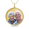 Thumbnail Image 1 of Engravable Photo Rope Frame Circle Pendant in 14K White, Yellow or Rose Gold (1 Image and 3 Lines)