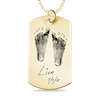 Thumbnail Image 0 of Engravable Print and Your Own Handwriting Dog Tag Pendant in 14K White, Yellow or Rose Gold (1 Image and 4 Lines)