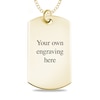 Thumbnail Image 2 of Engravable Print and Your Own Handwriting Dog Tag Pendant in 14K White, Yellow or Rose Gold (1 Image and 4 Lines)