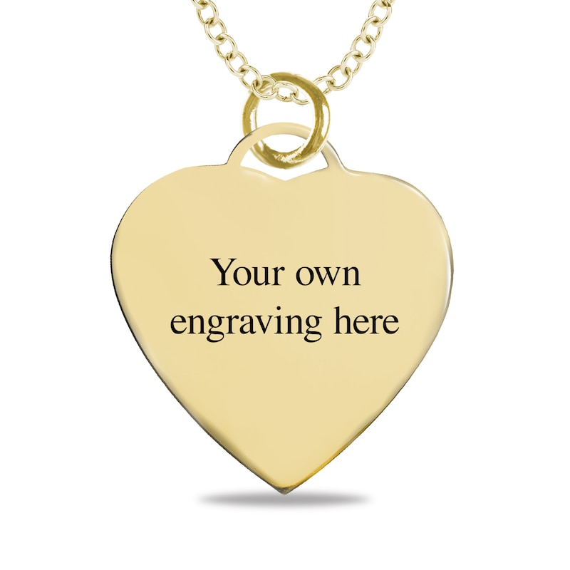 Small Engravable Photo Heart Pendant in 14K White, Yellow or Rose Gold (1 Image and 2 Lines)