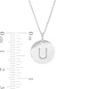 Thumbnail Image 2 of Etched &quot;U&quot; Initial Disc Pendant in 10K White Gold