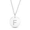 Thumbnail Image 1 of Etched &quot;F&quot; Initial Disc Pendant in 10K White Gold