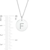 Thumbnail Image 2 of Etched &quot;F&quot; Initial Disc Pendant in 10K White Gold