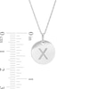 Thumbnail Image 2 of Etched &quot;X&quot; Initial Disc Pendant in 10K White Gold