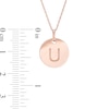 Thumbnail Image 2 of Etched &quot;U&quot; Initial Disc Pendant in 10K Rose Gold