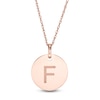 Thumbnail Image 1 of Etched &quot;F&quot; Initial Disc Pendant in 10K Rose Gold