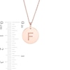 Thumbnail Image 2 of Etched &quot;F&quot; Initial Disc Pendant in 10K Rose Gold