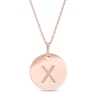 Thumbnail Image 1 of Etched &quot;X&quot; Initial Disc Pendant in 10K Rose Gold