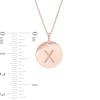 Thumbnail Image 2 of Etched &quot;X&quot; Initial Disc Pendant in 10K Rose Gold