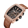 Thumbnail Image 2 of Men's JBW Echelon 1/4 CT. T.W. Diamond 18K Rose Gold Plate Chronograph Strap Watch with Black Dial (Model: J6379D)