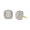 Thumbnail Image 1 of Men's 1 CT. T.W. Multi-Diamond Double Cushion Frame Tiered Stud Earrings in 10K Gold