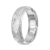 Thumbnail Image 3 of Men's 6.0mm Comfort-Fit Diamond-Cut Criss-Cross Wedding Band in 14K White Gold - Size 10