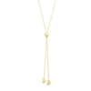 Thumbnail Image 2 of Made in Italy Mirrored Flat-Link and Cable Chain Alternating Triple Strand Bolo Necklace in 14K Gold - 28"