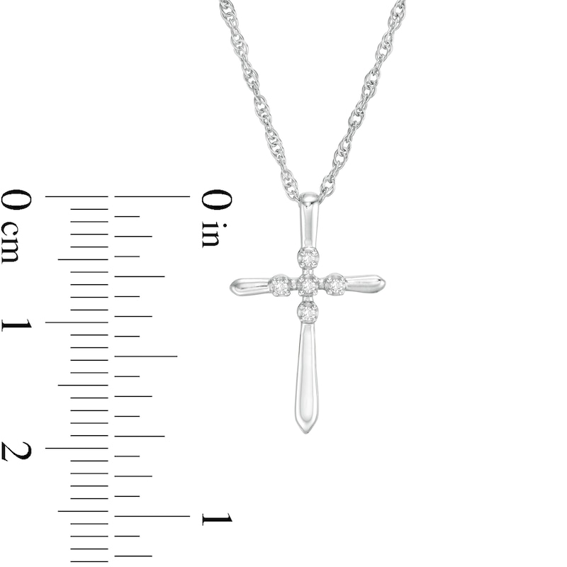 Main Image 3 of Diamond Accent Cross Pendant in Sterling Silver