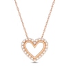 Thumbnail Image 1 of 1/5 CT. T.W. Diamond Heart Outline Pendant in 10K Rose Gold