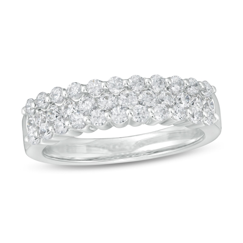 1 CT. T.W. Diamond Multi-Row Band in 14K White Gold