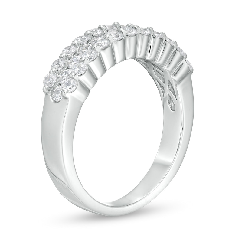 Main Image 3 of 1 CT. T.W. Diamond Multi-Row Band in 14K White Gold