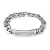 Thumbnail Image 0 of Men's 1/6 CT. T.W. Diamond Row ID Curb Chain Bracelet in Stainless Steel - 8.5"