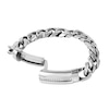 Thumbnail Image 2 of Men's 1/6 CT. T.W. Diamond Row ID Curb Chain Bracelet in Stainless Steel - 8.5"