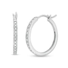 Thumbnail Image 0 of Diamond Accent Oval Hoop Earrings in Sterling Silver
