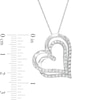 Thumbnail Image 2 of 1 CT. T.W. Diamond Double Swirl Tilted Heart Pendant in 10K White Gold