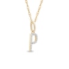 Thumbnail Image 2 of 1/10 CT. T.W. Diamond &quot;P&quot; Initial Pendant in 10K Gold