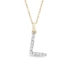 Thumbnail Image 1 of 1/10 CT. T.W. Diamond &quot;L&quot; Initial Pendant in 10K Gold