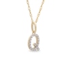 Thumbnail Image 2 of 1/10 CT. T.W. Diamond &quot;Q&quot; Initial Pendant in 10K Gold