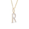 Thumbnail Image 1 of 1/10 CT T.W. Diamond "R" Initial Pendant in 10K Gold