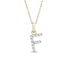 Thumbnail Image 1 of 1/10 CT. T.W. Diamond &quot;F&quot; Initial Pendant in 10K Gold