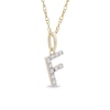 Thumbnail Image 2 of 1/10 CT. T.W. Diamond &quot;F&quot; Initial Pendant in 10K Gold