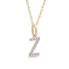 Thumbnail Image 2 of 1/10 CT. T.W. Diamond &quot;Z&quot; Initial Pendant in 10K Gold