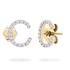 Thumbnail Image 2 of 1/10 CT. T.W. Diamond &quot;C&quot; Initial Stud Earrings in 10K Gold