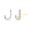 Thumbnail Image 2 of 1/10 CT. T.W. Diamond &quot;J&quot; Initial Stud Earrings in 10K Gold