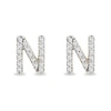 Thumbnail Image 1 of 1/10 CT. T.W. Diamond &quot;N&quot; Initial Stud Earrings in 10K Gold