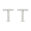 Thumbnail Image 1 of 1/10 CT. T.W. Diamond &quot;T&quot; Initial Stud Earrings in 10K Gold