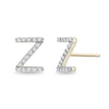 Thumbnail Image 2 of 1/10 CT. T.W. Diamond &quot;Z&quot; Initial Stud Earrings in 10K Gold