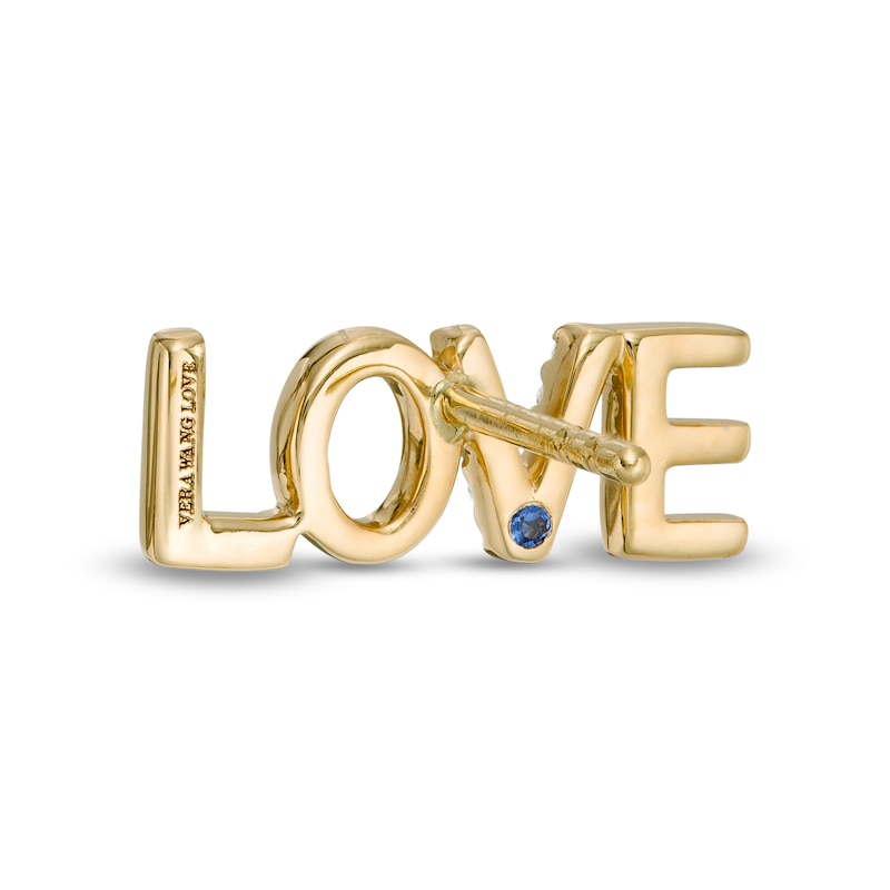 Main Image 2 of Vera Wang Love Collection 1/20 CT. T.W. Diamond &quot;LOVE&quot; Stud Earrings in 10K Gold