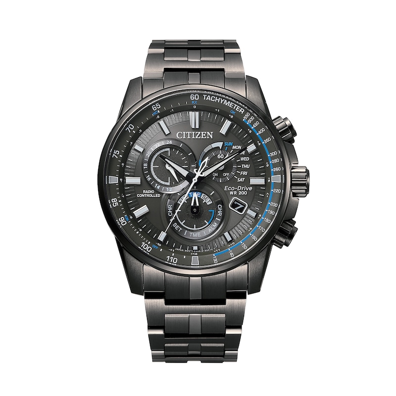 Main Image 1 of Men's Citizen Eco-Drive® PCAT Chronograph Black Watch (Model: CB5887-55H)