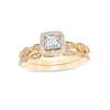 Thumbnail Image 1 of 3/8 CT. T.W. Princess-Cut Diamond Frame Scallop Shank Bridal Set in 10K Two-Tone Gold